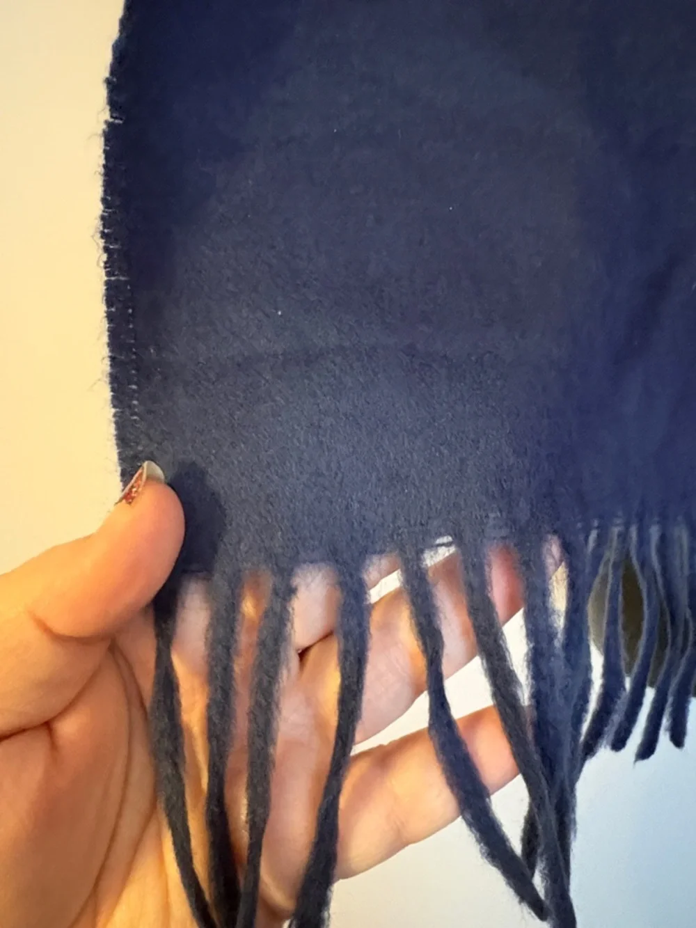 Christian Dior Cashmaire Blue Knit Vintage Scarf Fringe